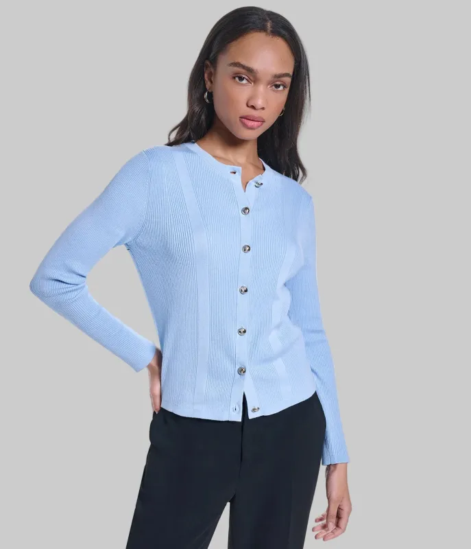 LONG SLEEVE BUTTON FRONT CARDIGAN made by Karl Lagerfeld Paris