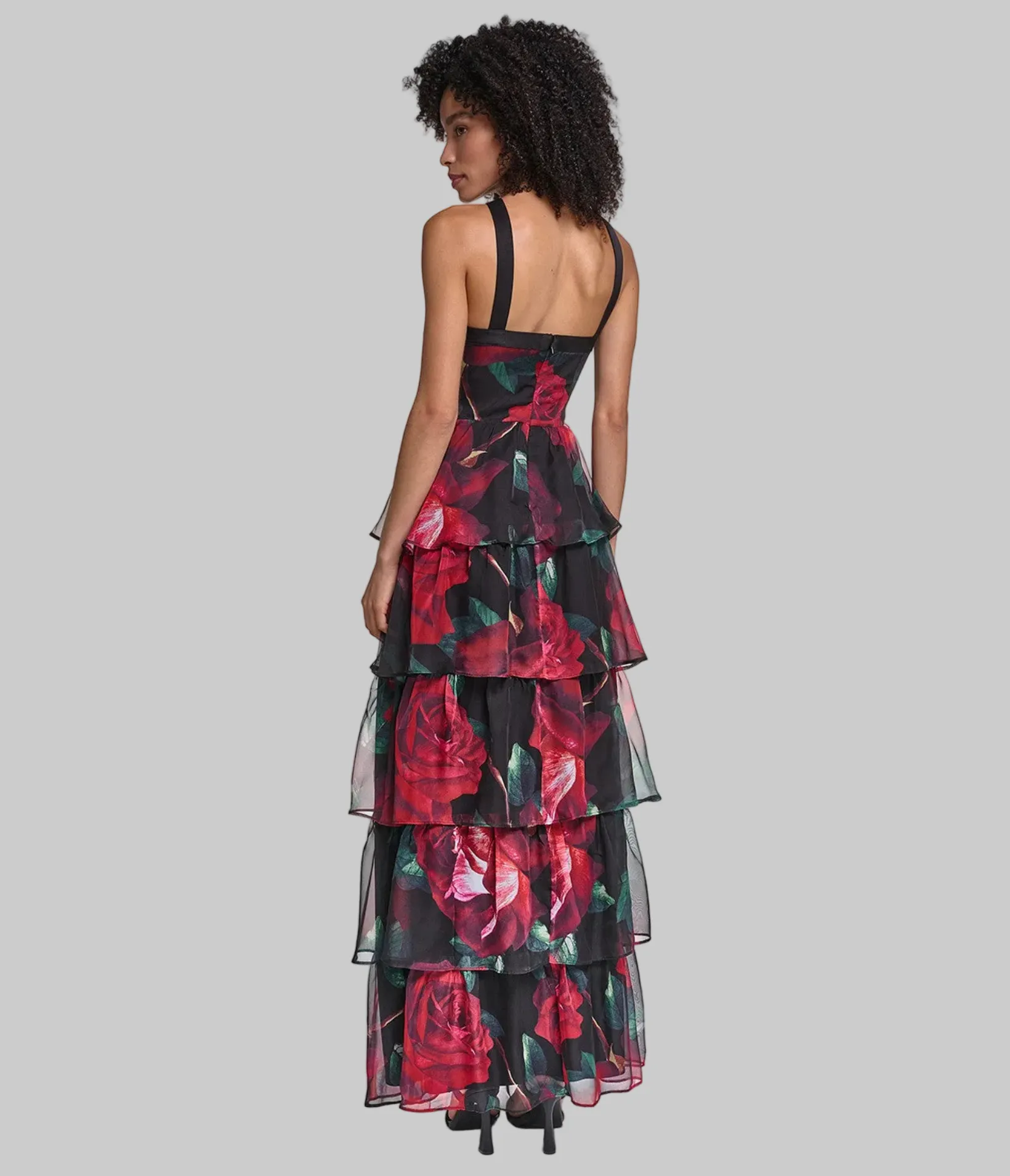 ROSETTE TIERED HALTER GOWN sold by Karl Lagerfeld Paris product image thumbnail 2