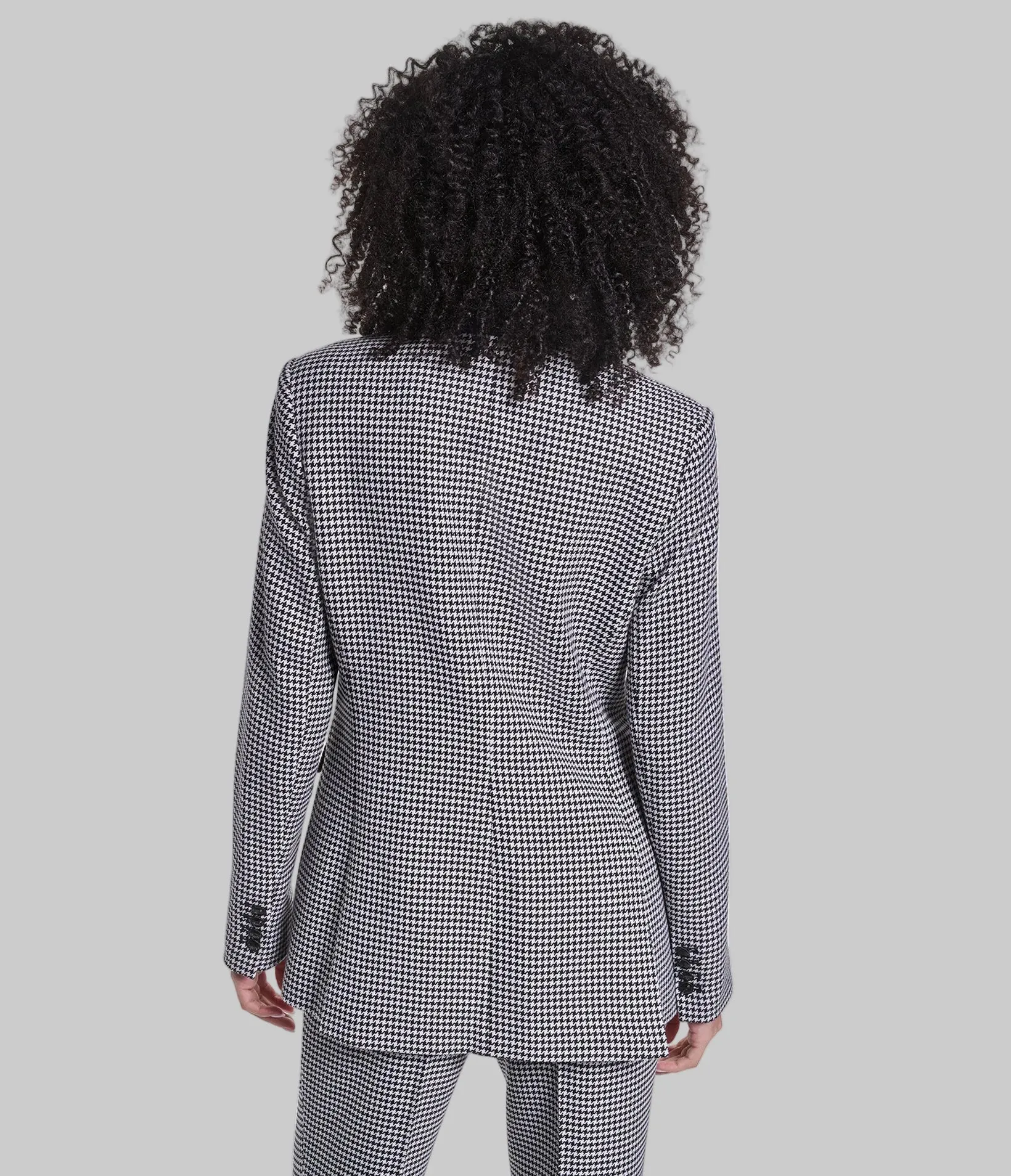 HOUNDSTOOTH CONTRAST LAPEL BLAZER sold by Karl Lagerfeld Paris product image thumbnail 4