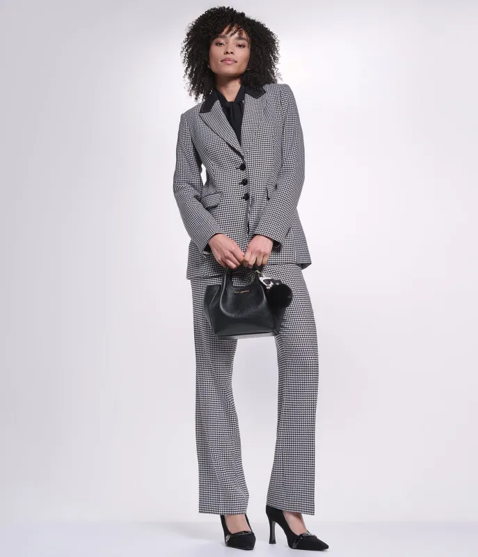 CO-ORD HOUSTOOTH CONTRAST LAPEL BLAZER made by Karl Lagerfeld Paris