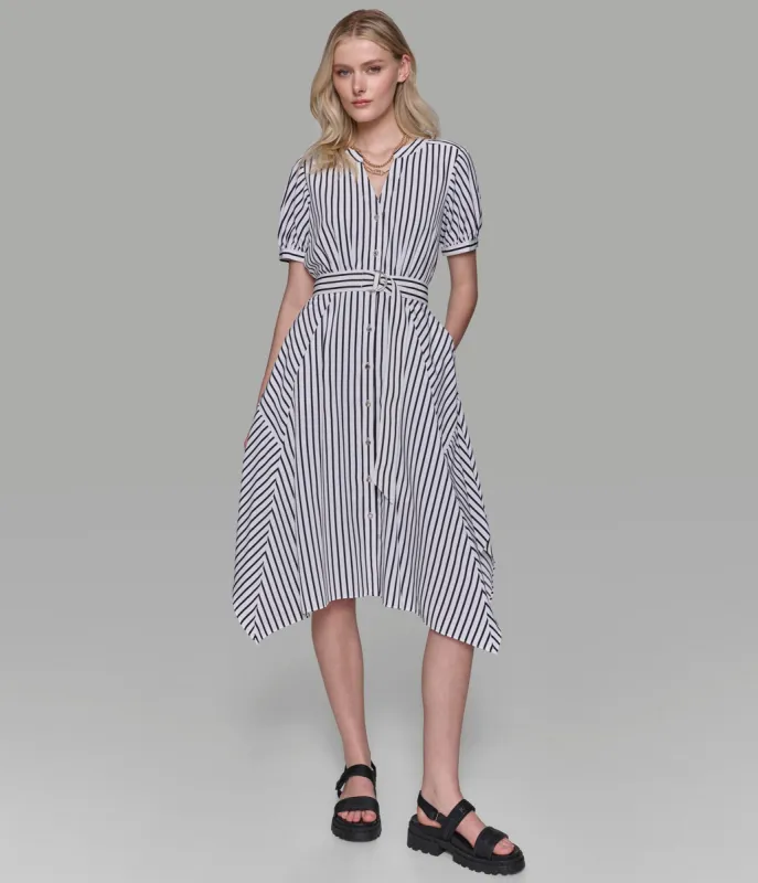 HANKY HEM MIDI SHIRT DRESS sold by Karl Lagerfeld Paris