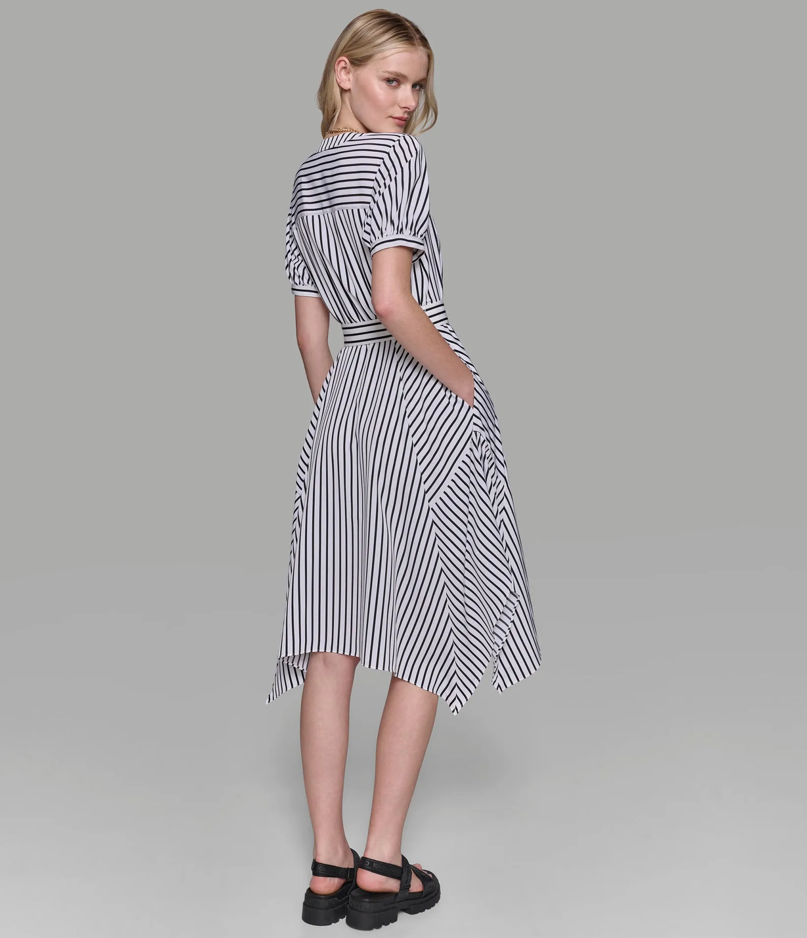 HANKY HEM MIDI SHIRT DRESS sold by Karl Lagerfeld Paris product image thumbnail 2
