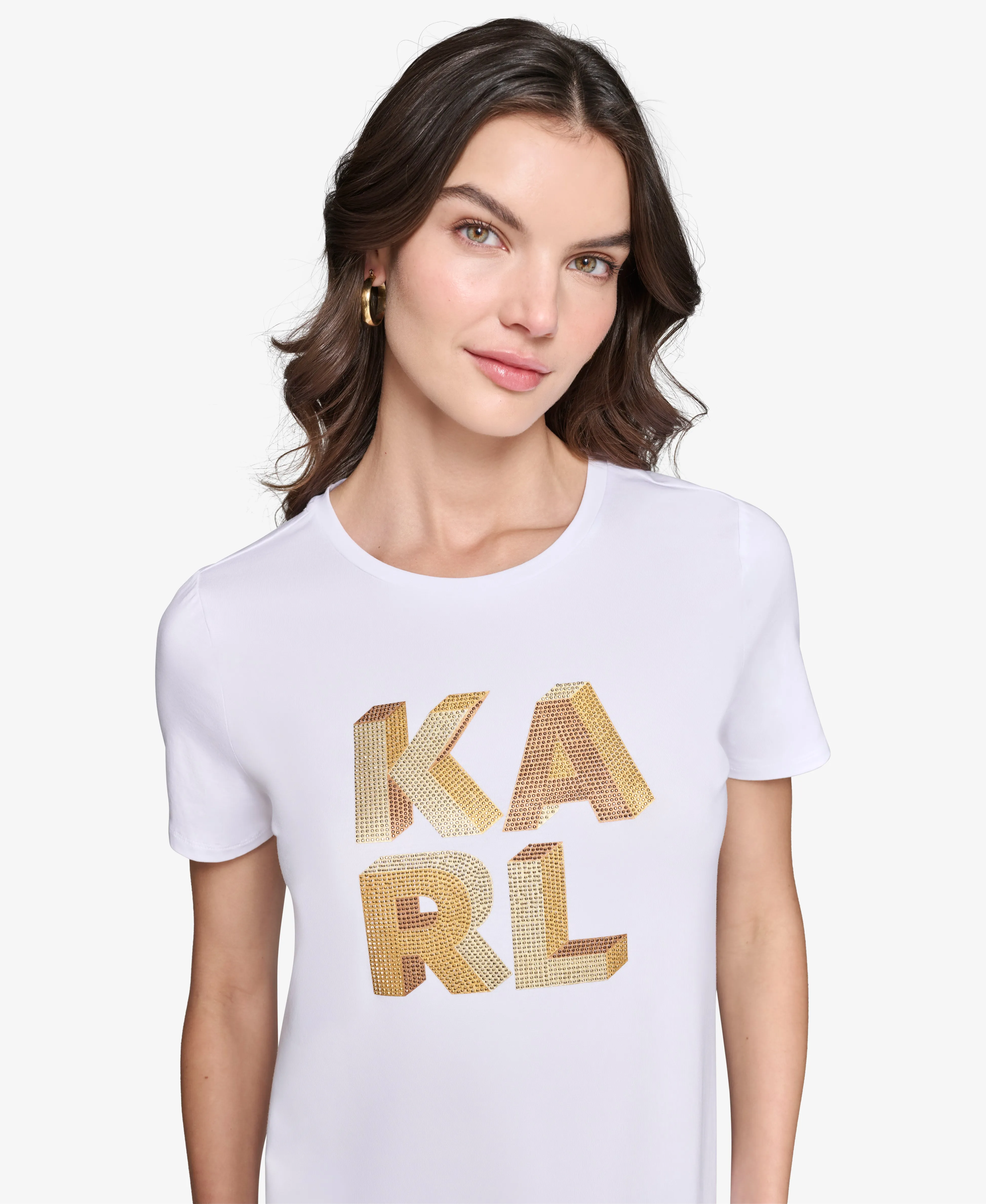 売れ筋商品|||カールラガーフェルド カットソー トップス レディース Women's Heart Quote Crewneck Tee Parfait カールラガーフェルド レディース カットソー トップス Women's