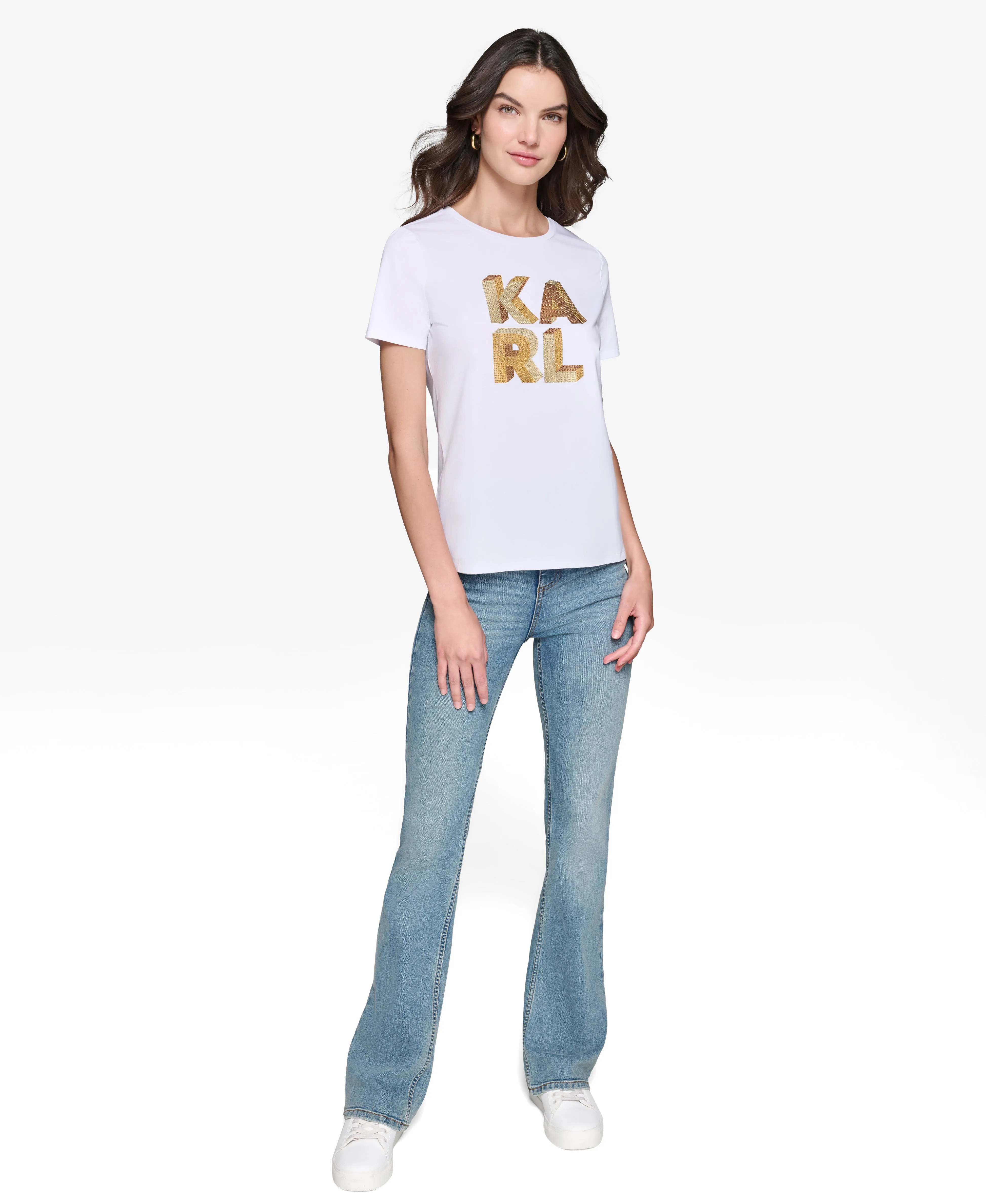 LUXE KARL SEQUIN LOGO TEE sold by Karl Lagerfeld Paris product image thumbnail 5