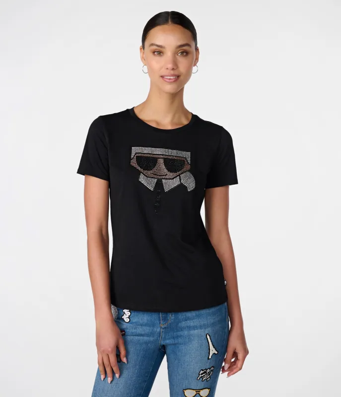 KARL SEQUIN HEAD TEE sold by Karl Lagerfeld Paris