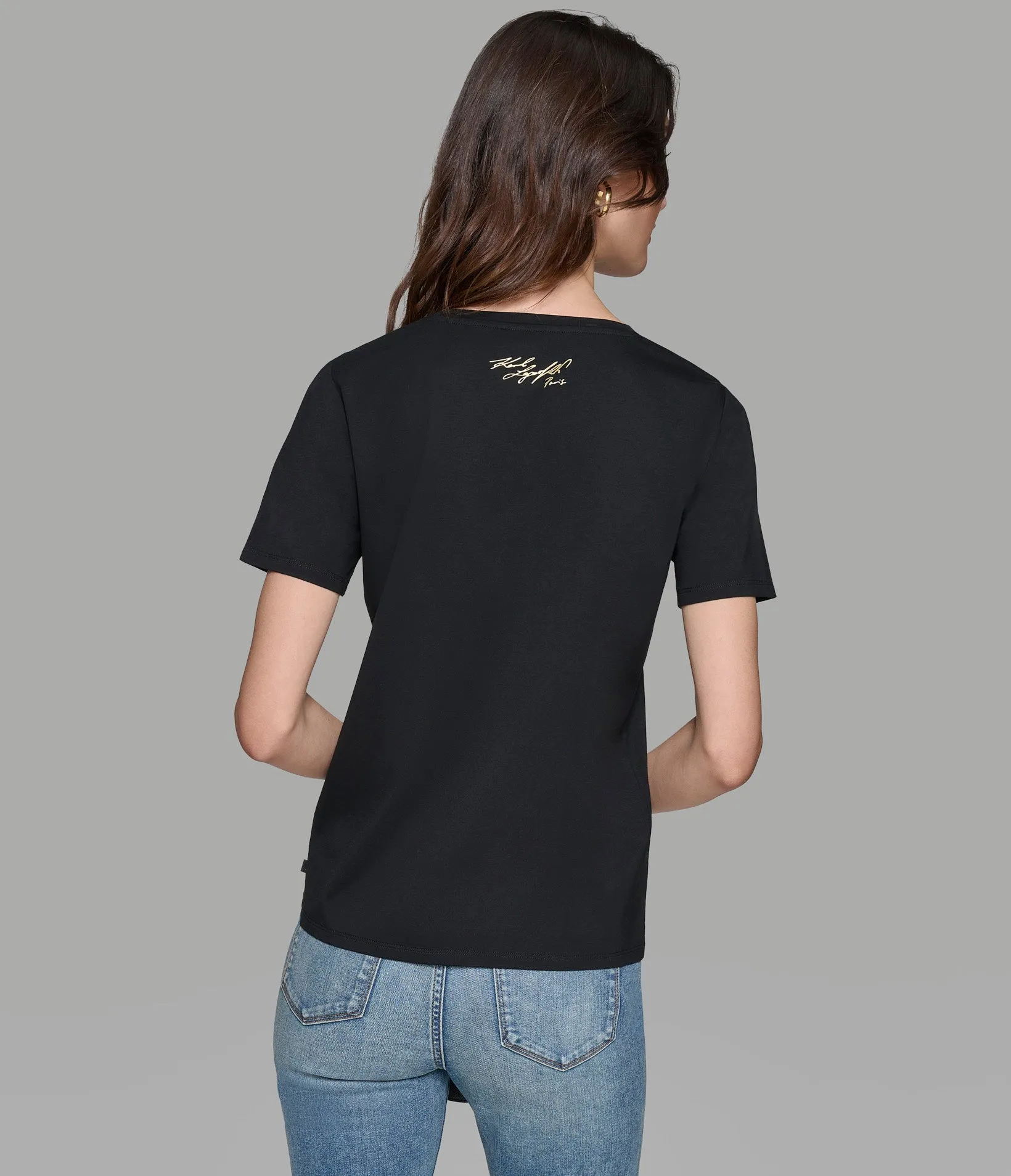 LUXE KARL SEQUIN LOGO TEE sold by Karl Lagerfeld Paris product image thumbnail 2