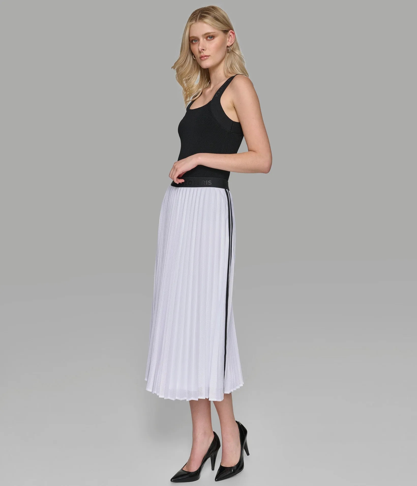 PLEATED MESH SKIRT sold by Karl Lagerfeld Paris