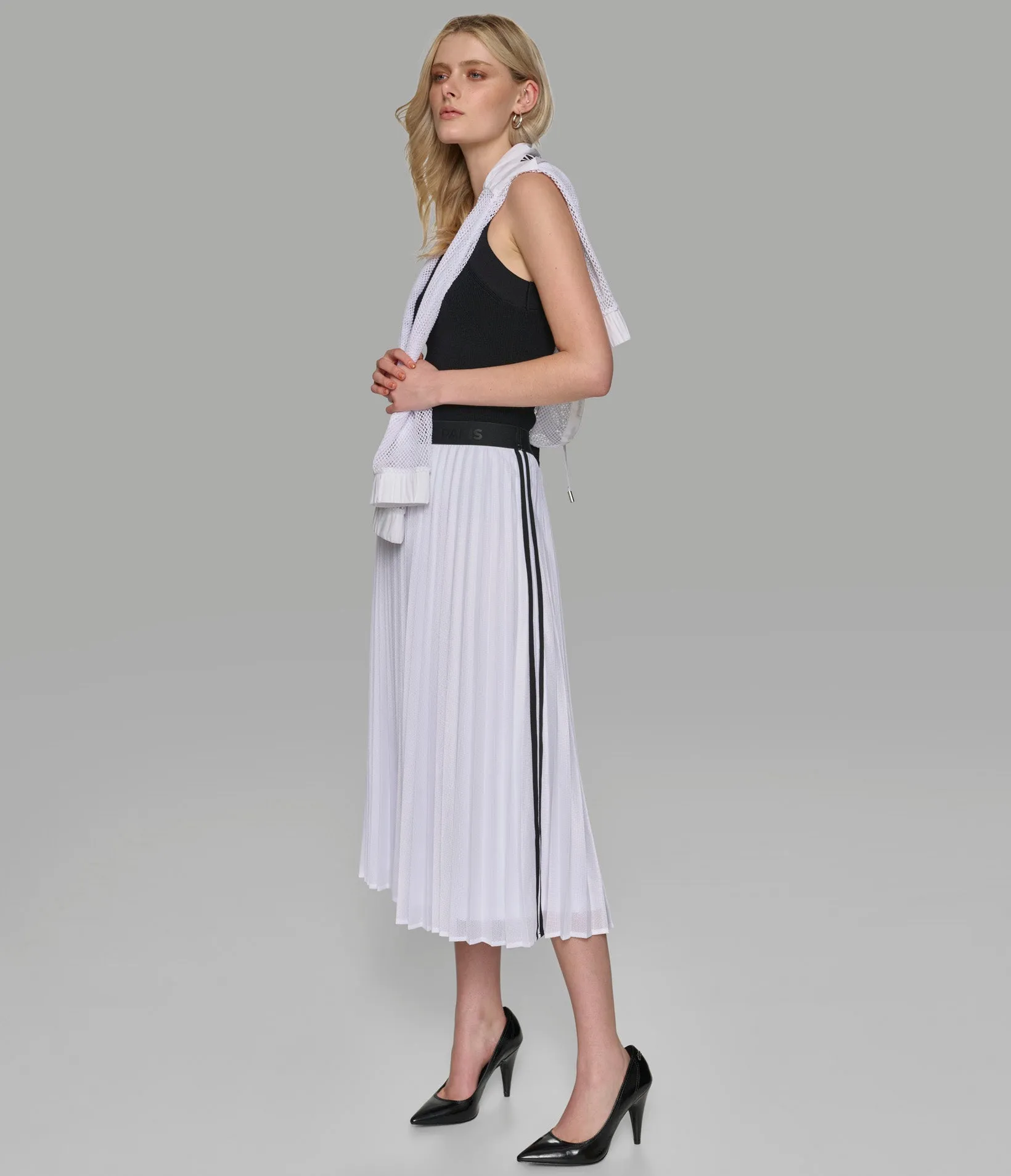 PLEATED MESH SKIRT sold by Karl Lagerfeld Paris product image thumbnail 3