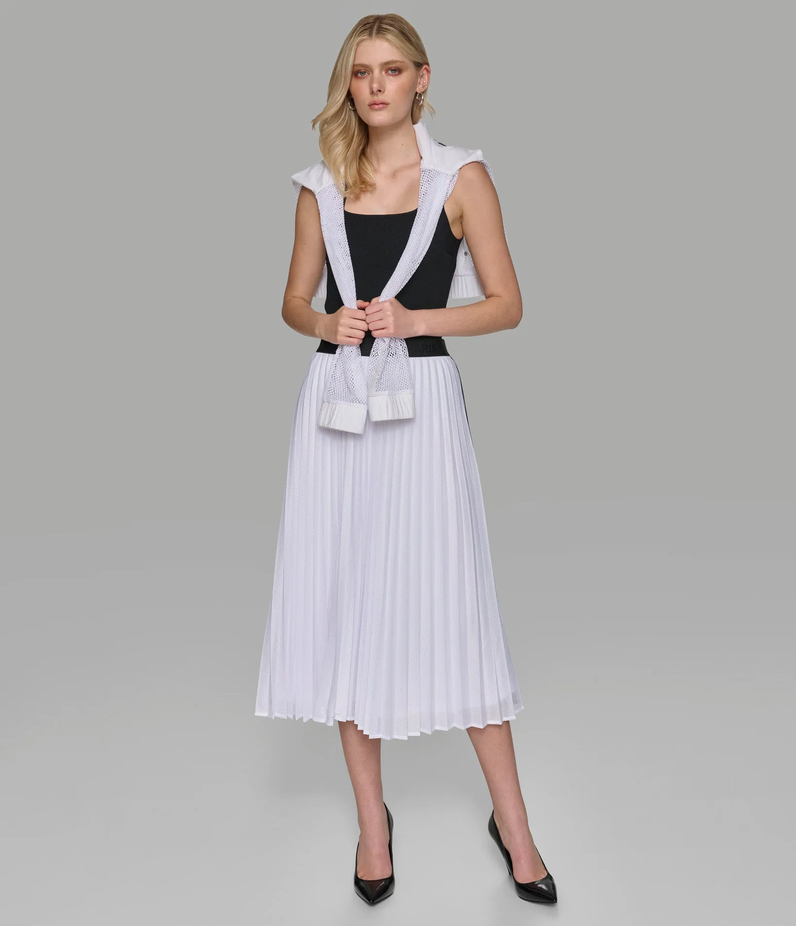 PLEATED MESH SKIRT sold by Karl Lagerfeld Paris product image thumbnail 4