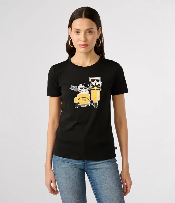 KARL AND CHOUPETTE MOPED TEE sold by Karl Lagerfeld Paris
