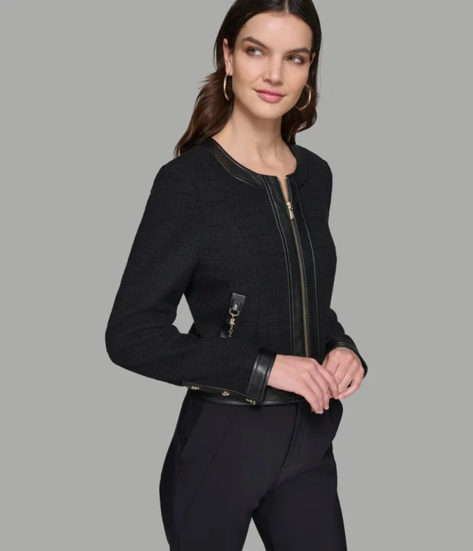 TWEED CHARM CROPPED JACKET sold by Karl Lagerfeld Paris