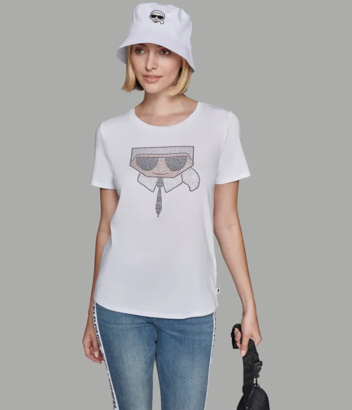 KARL SEQUIN HEAD TEE sold by Karl Lagerfeld Paris