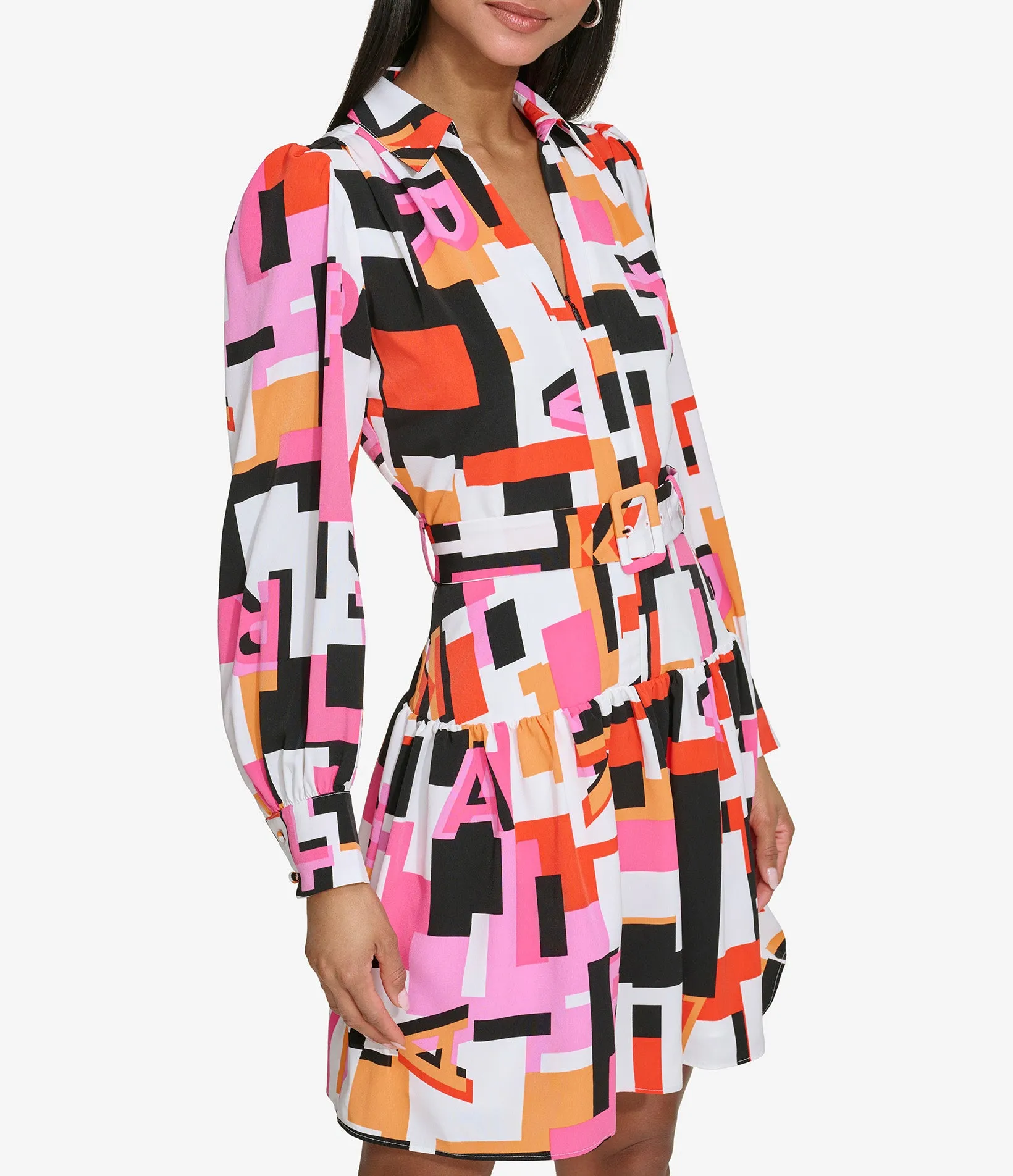 BELTED SHIRT DRESS sold by Karl Lagerfeld Paris product image thumbnail 3