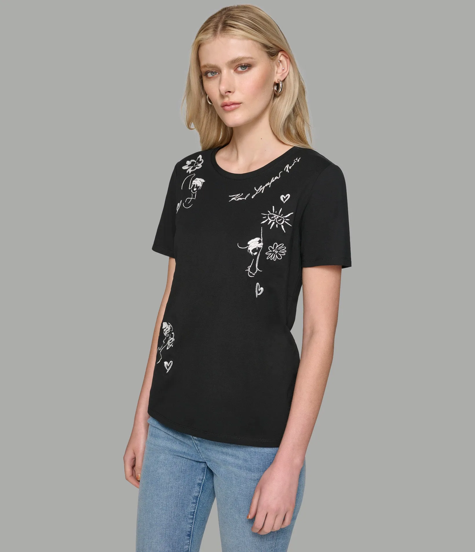 LUXE WHIMSY SKETCH TEE sold by Karl Lagerfeld Paris product image thumbnail 2