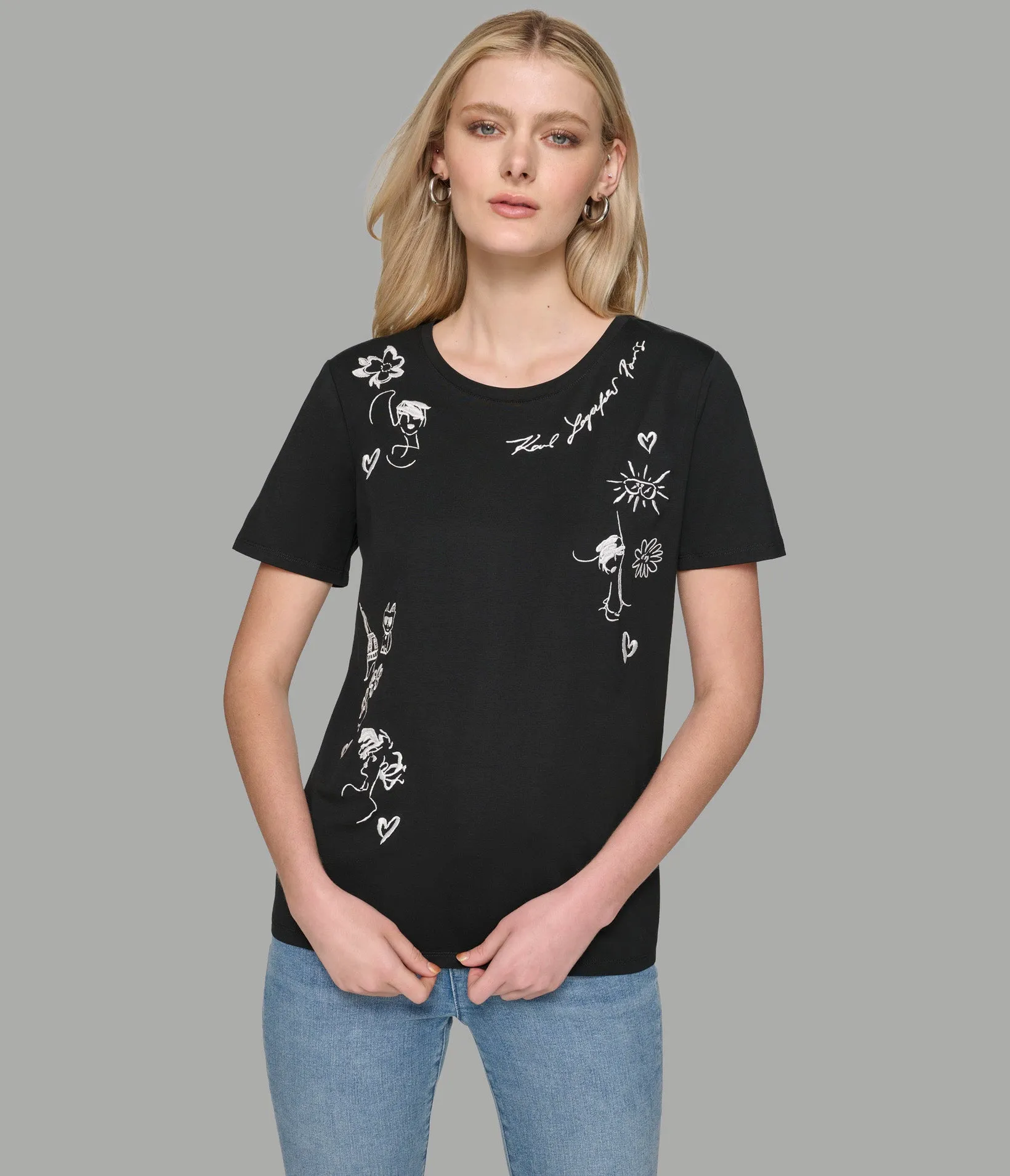 LUXE WHIMSY SKETCH TEE sold by Karl Lagerfeld Paris