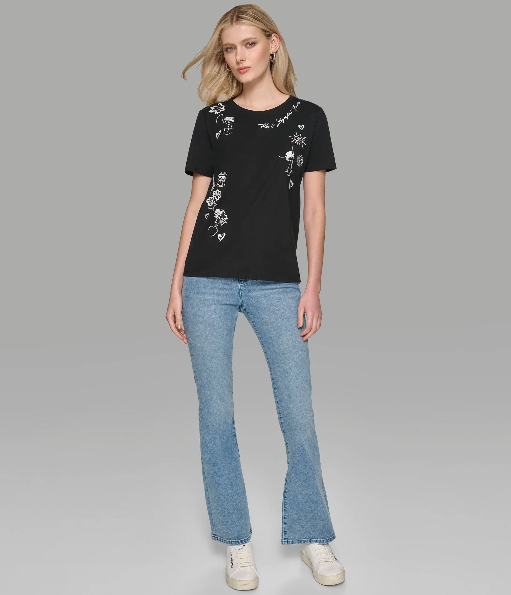LUXE WHIMSY SKETCH TEE sold by Karl Lagerfeld Paris product image thumbnail 5