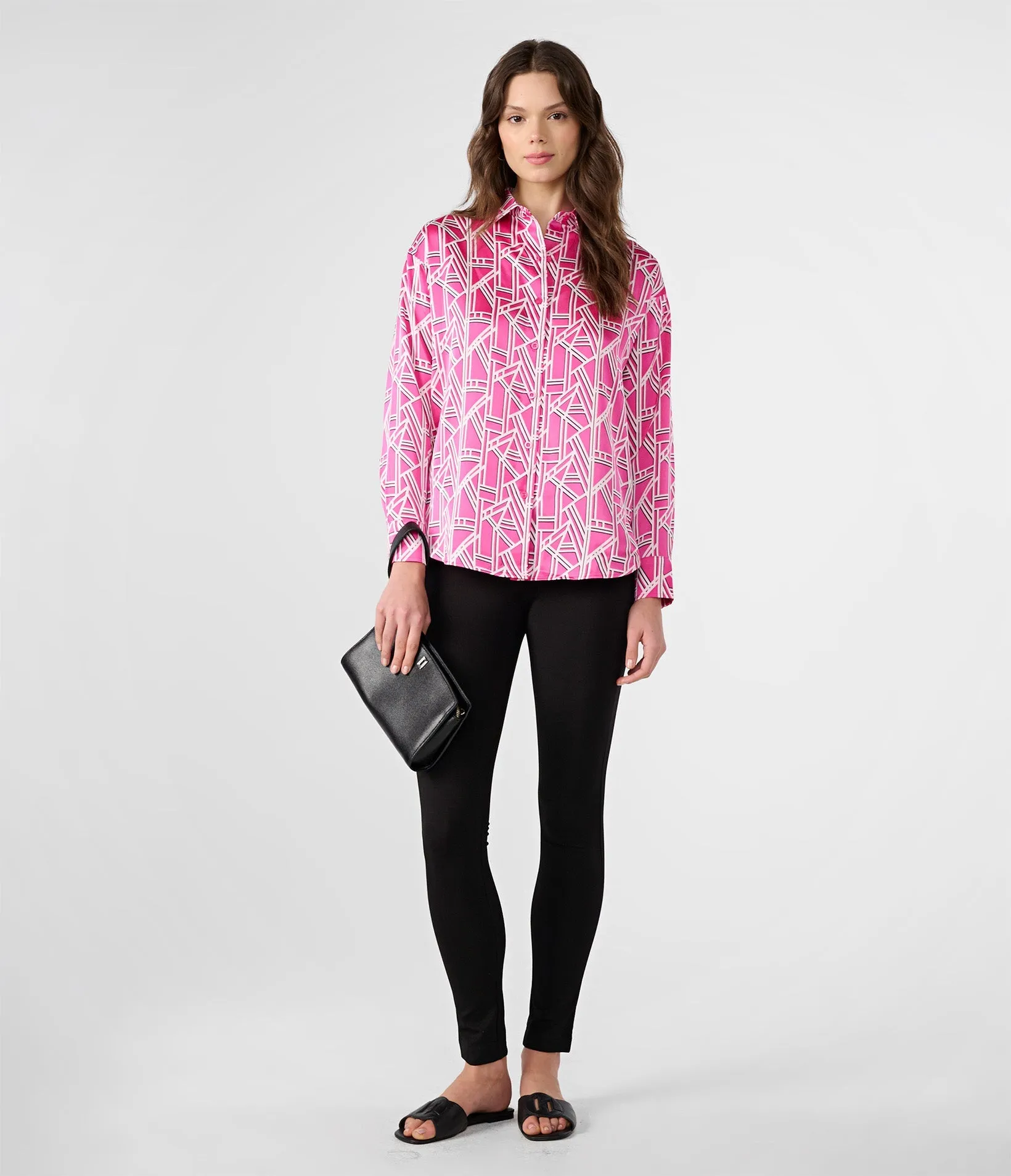 PRINTED BUTTON DOWN BLOUSE sold by Karl Lagerfeld Paris product image thumbnail 4