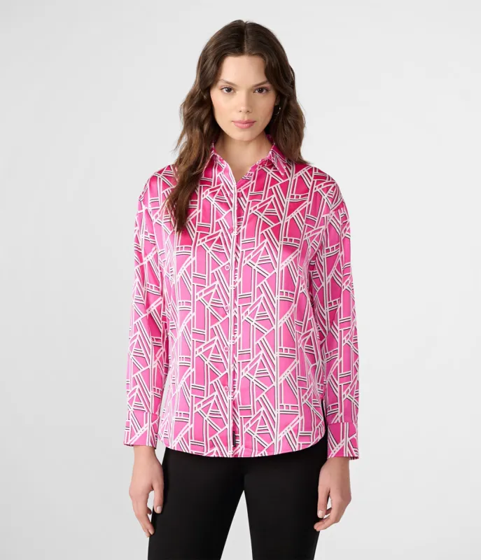 PRINTED BUTTON DOWN BLOUSE sold by Karl Lagerfeld Paris