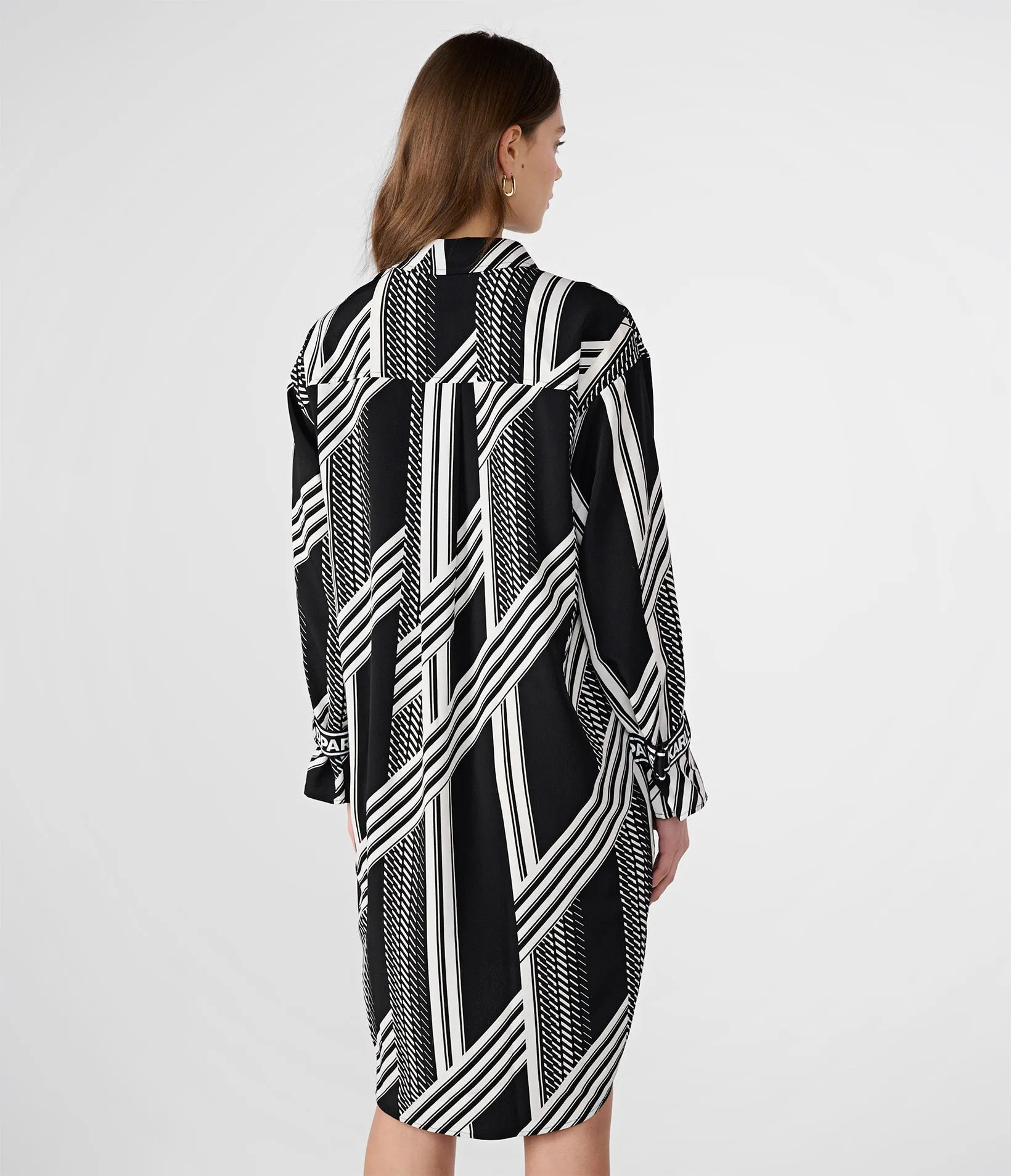 PRINTED SILKY CREPE SHIRT DRESS sold by Karl Lagerfeld Paris product image thumbnail 2
