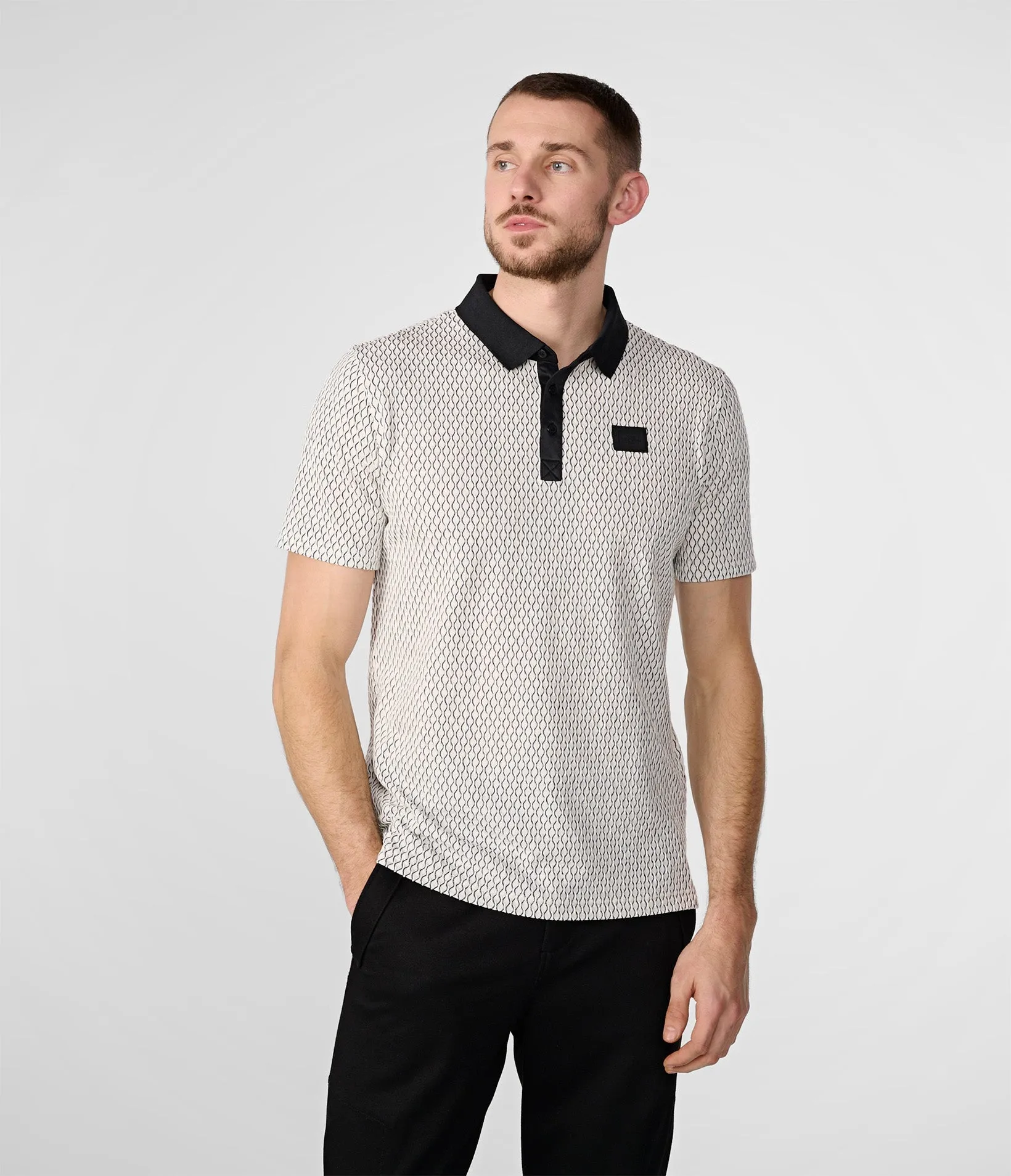 WAVY TEXTURED PERFORMANCE POLO sold by Karl Lagerfeld Paris