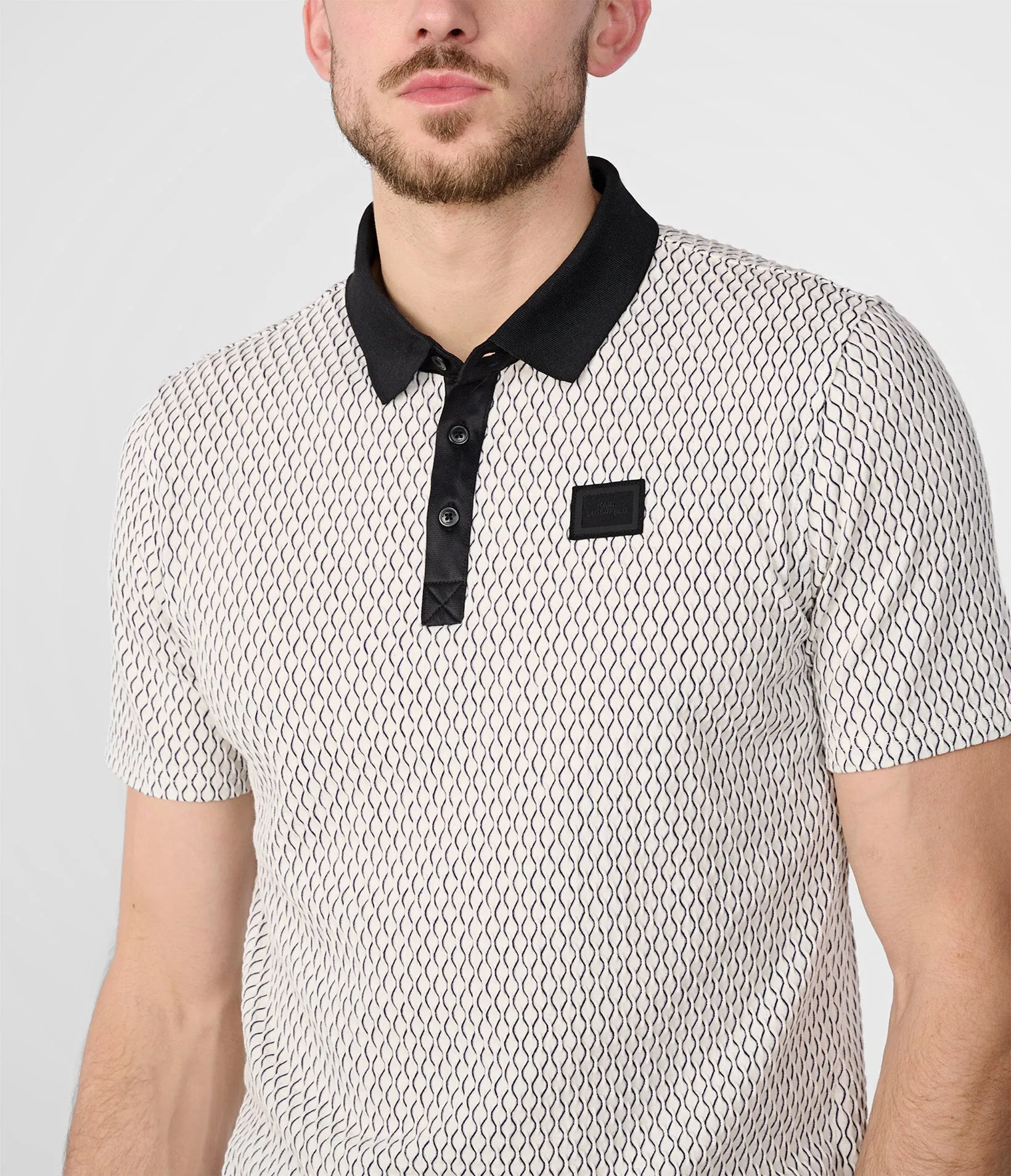 WAVY TEXTURED PERFORMANCE POLO sold by Karl Lagerfeld Paris product image thumbnail 3