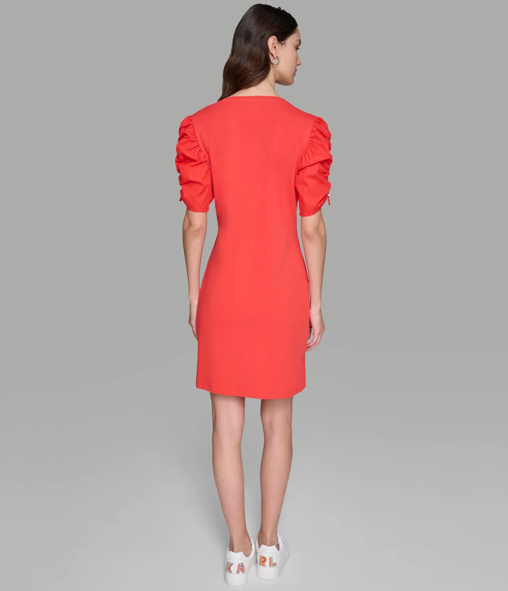 BUNGEE SLEEVE TEE DRESS WITH PINS sold by Karl Lagerfeld Paris product image thumbnail 2