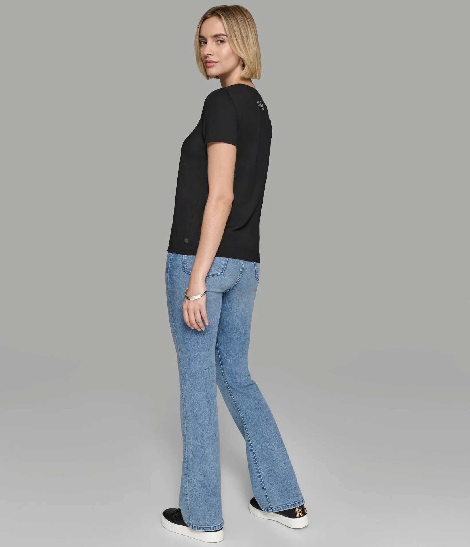 LUXE SPARKLE SCRIPT TEE sold by Karl Lagerfeld Paris product image thumbnail 2