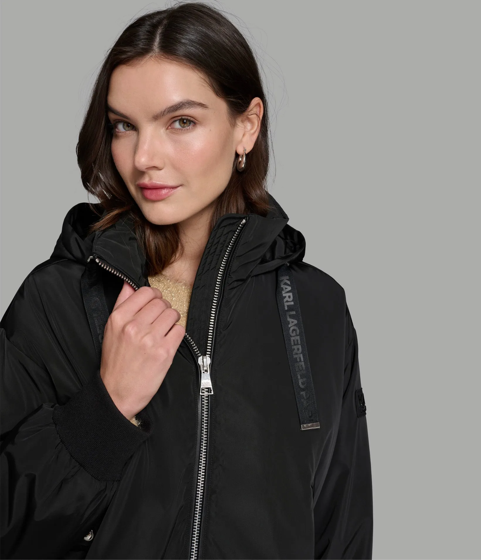 CROPPED LOGO BOMBER JACKET sold by Karl Lagerfeld Paris product image thumbnail 4