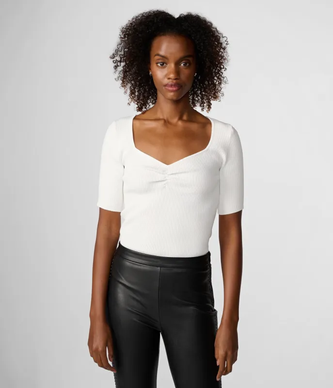 SWEETHEART NECK SHORT SLEEVE SWEATER sold by Karl Lagerfeld Paris