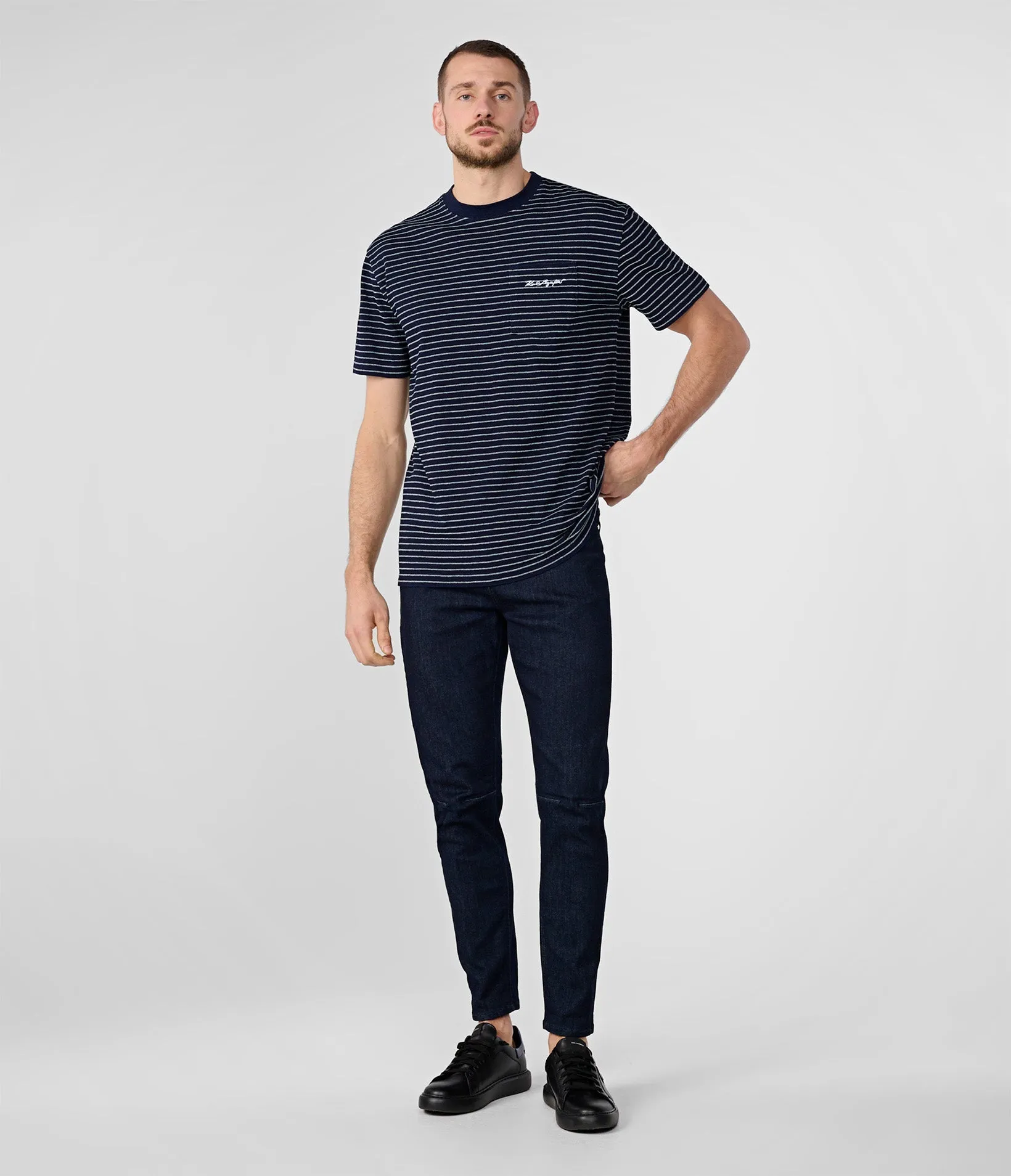 STRIPED SHORT CHEST POCKET T-SHIRT sold by Karl Lagerfeld Paris product image thumbnail 4