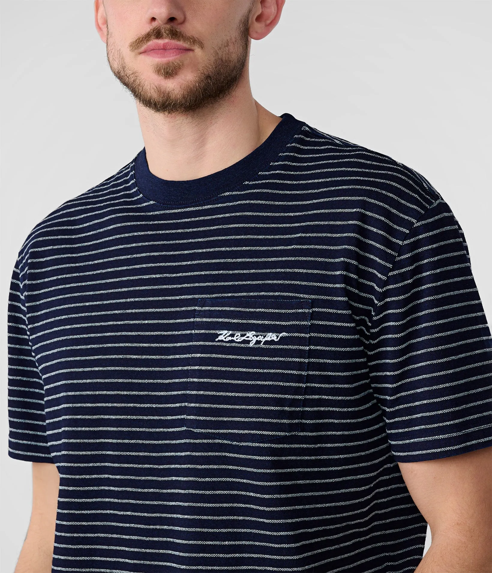 STRIPED SHORT CHEST POCKET T-SHIRT sold by Karl Lagerfeld Paris product image thumbnail 3