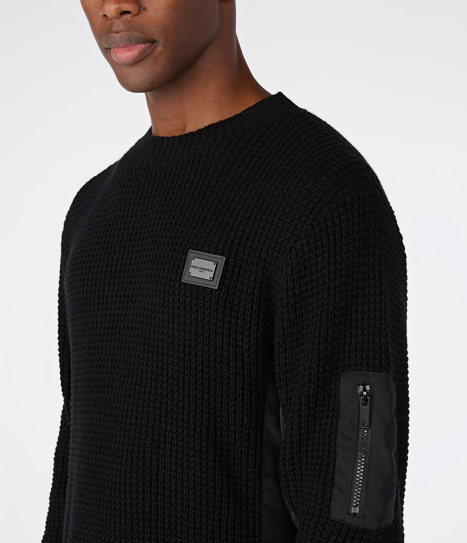 NYLON INSET SWEATER sold by Karl Lagerfeld Paris product image thumbnail 3