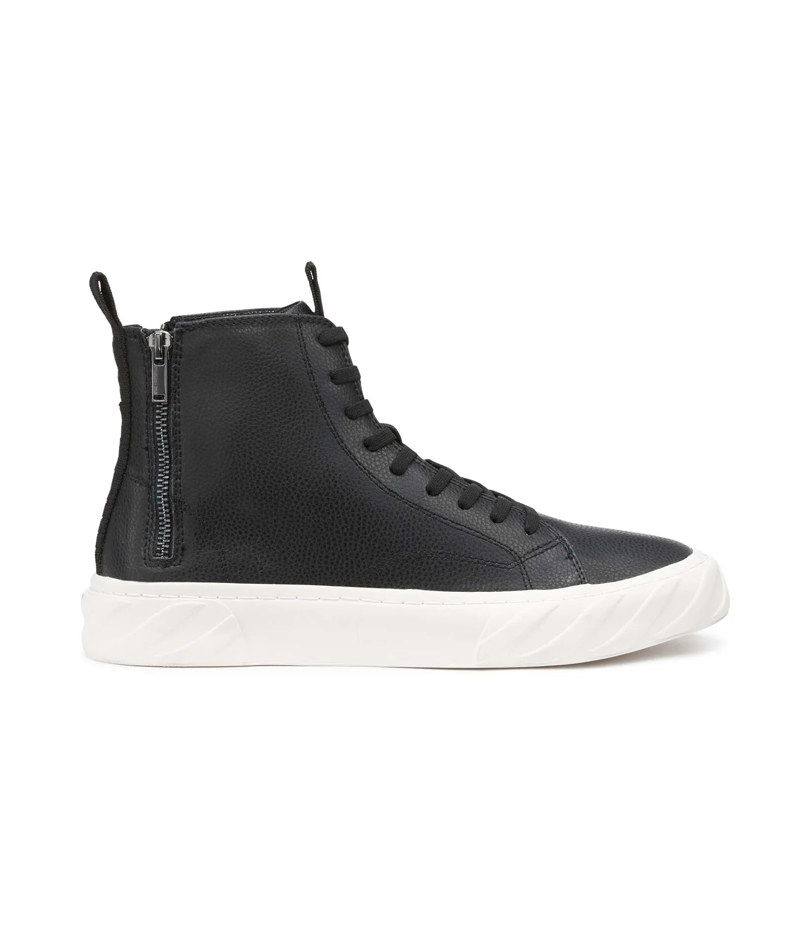 MEN'S RECYCLED BUBBLE LEATHER DOUBLE BACK ZIP HI TOP SNEAKER sold by Karl Lagerfeld Paris product image thumbnail 2