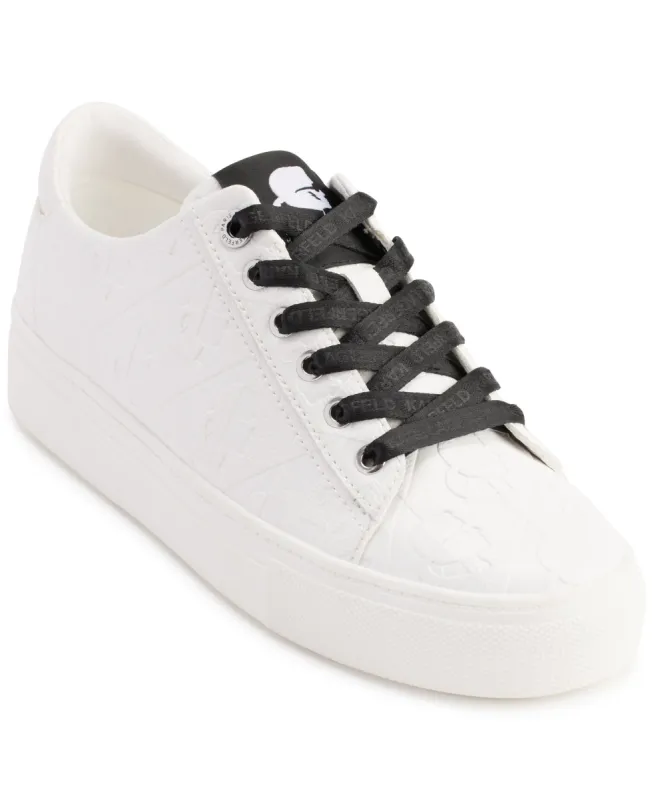 CATE DIAMOND EMBOSESED LACE UP SNEAKER sold by Karl Lagerfeld Paris