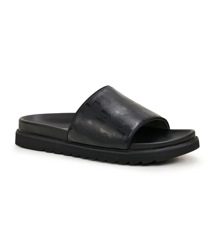 MEN'S LEATHER MONOGRAM SLIDE sold by Karl Lagerfeld Paris