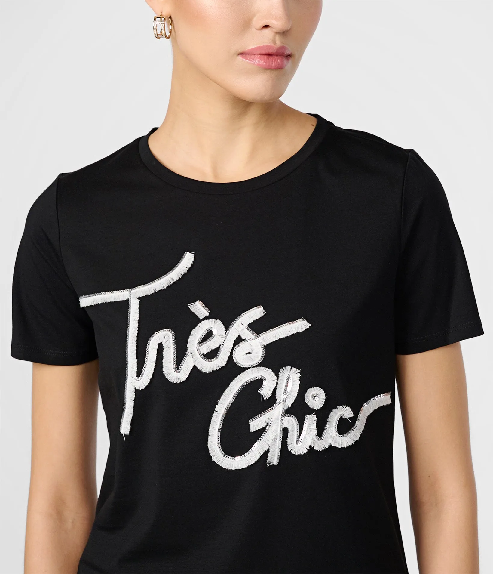 TRES CHIC FRINGE TEE sold by Karl Lagerfeld Paris product image thumbnail 3