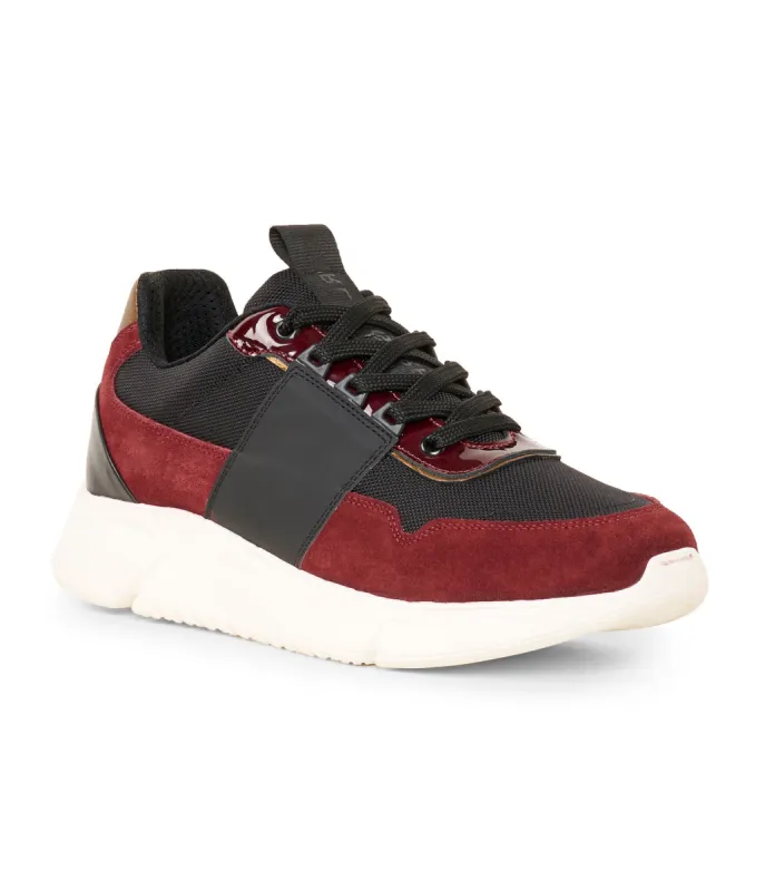 SUEDE/NYLON SNEAKER ON WHITE SOL BURGUNDY sold by Karl Lagerfeld Paris