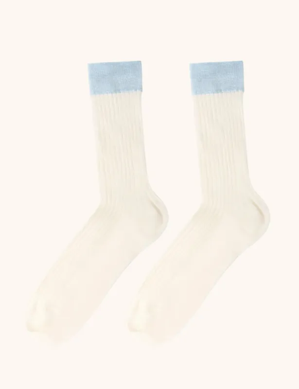 JVB X NOMASEI : SOCKS - Blanc & Bleu sold by Nomasei