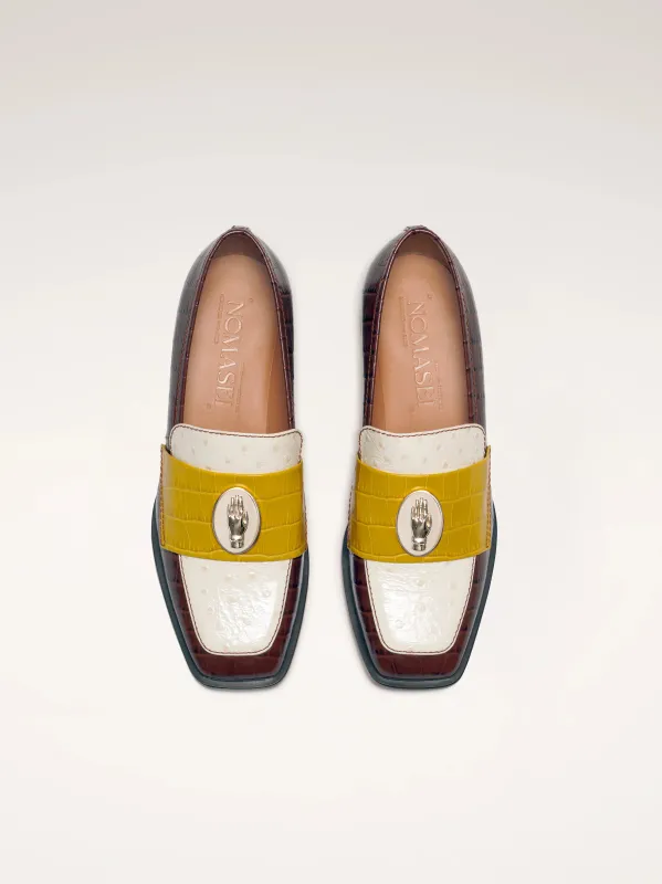 NONO - Mocassins - Tricolore Chocolat - Moutarde sold by Nomasei