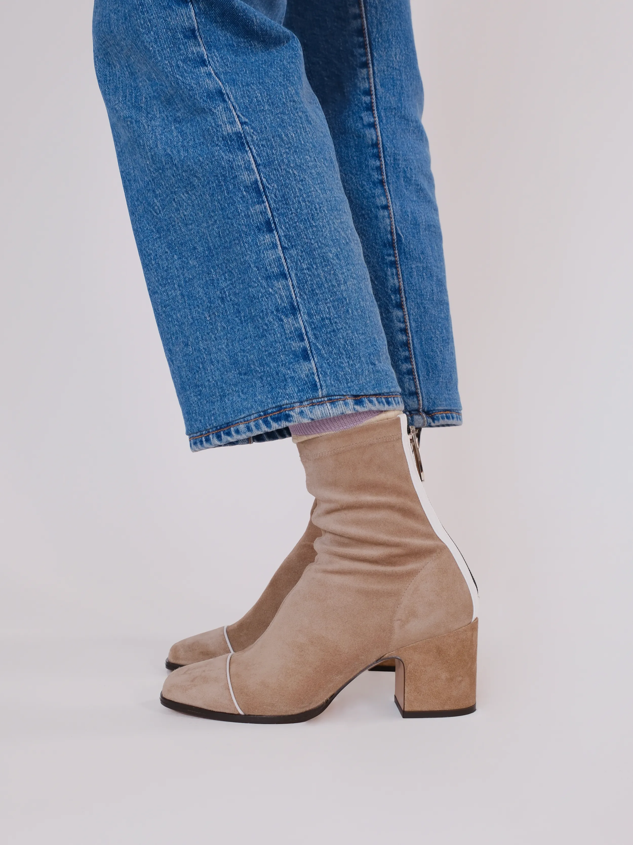 ARIA - Bottines - Suède Stretch Grège sold by Nomasei product image thumbnail 5