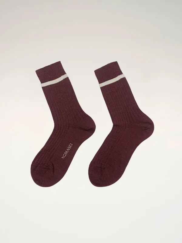 SIDNEY - Chaussettes Laine Mérinos - Bordeaux made by Nomasei