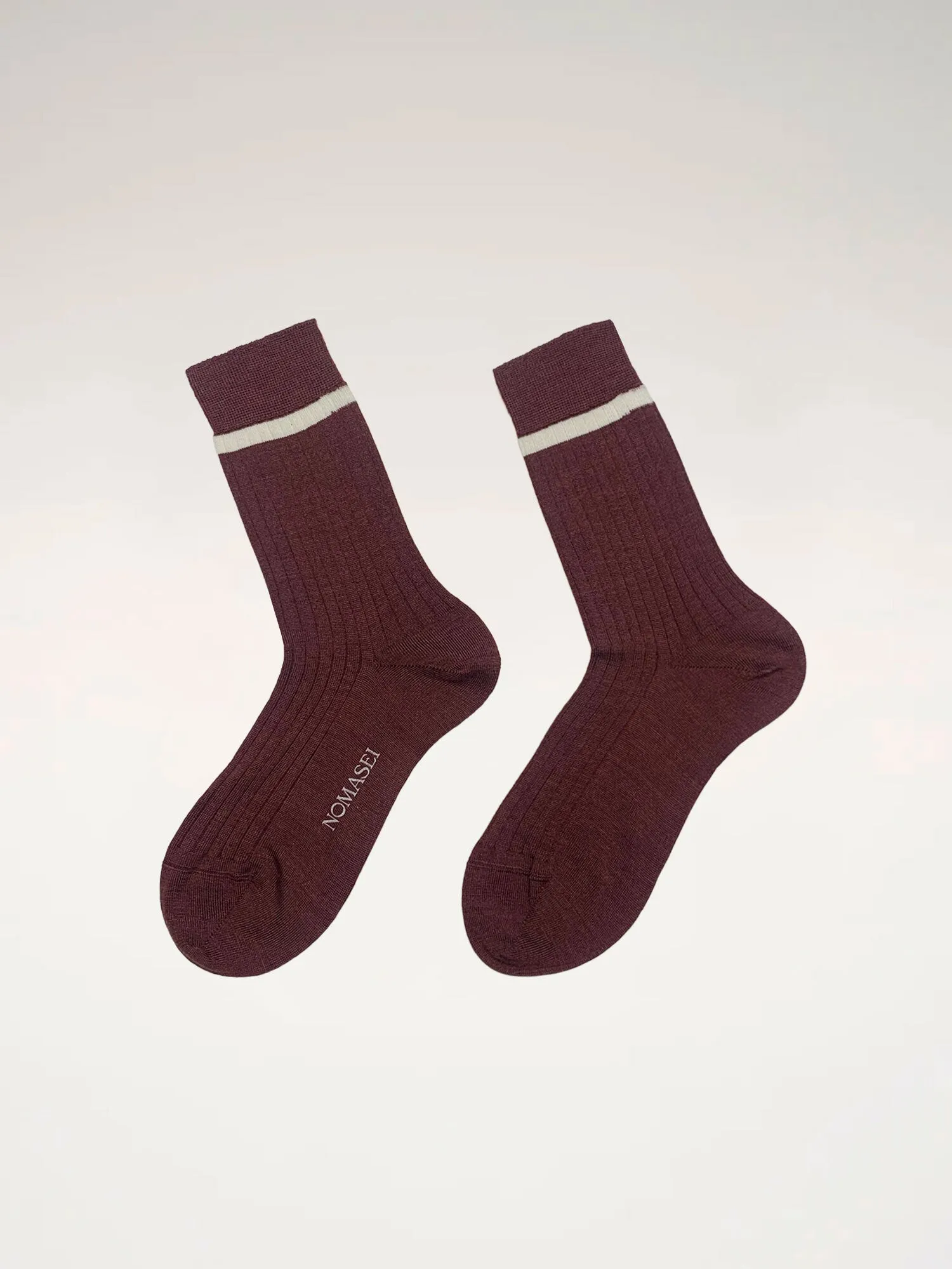 SIDNEY - Chaussettes Laine Mérinos - Bordeaux sold by Nomasei