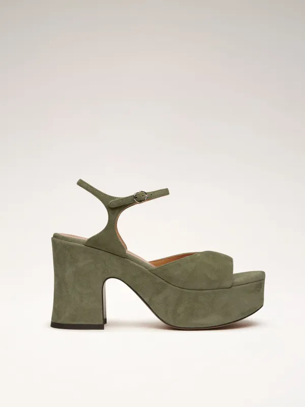 Laura Brown x Nomasei : DRIVER - Sandales - Camoscio Kaki made by Nomasei