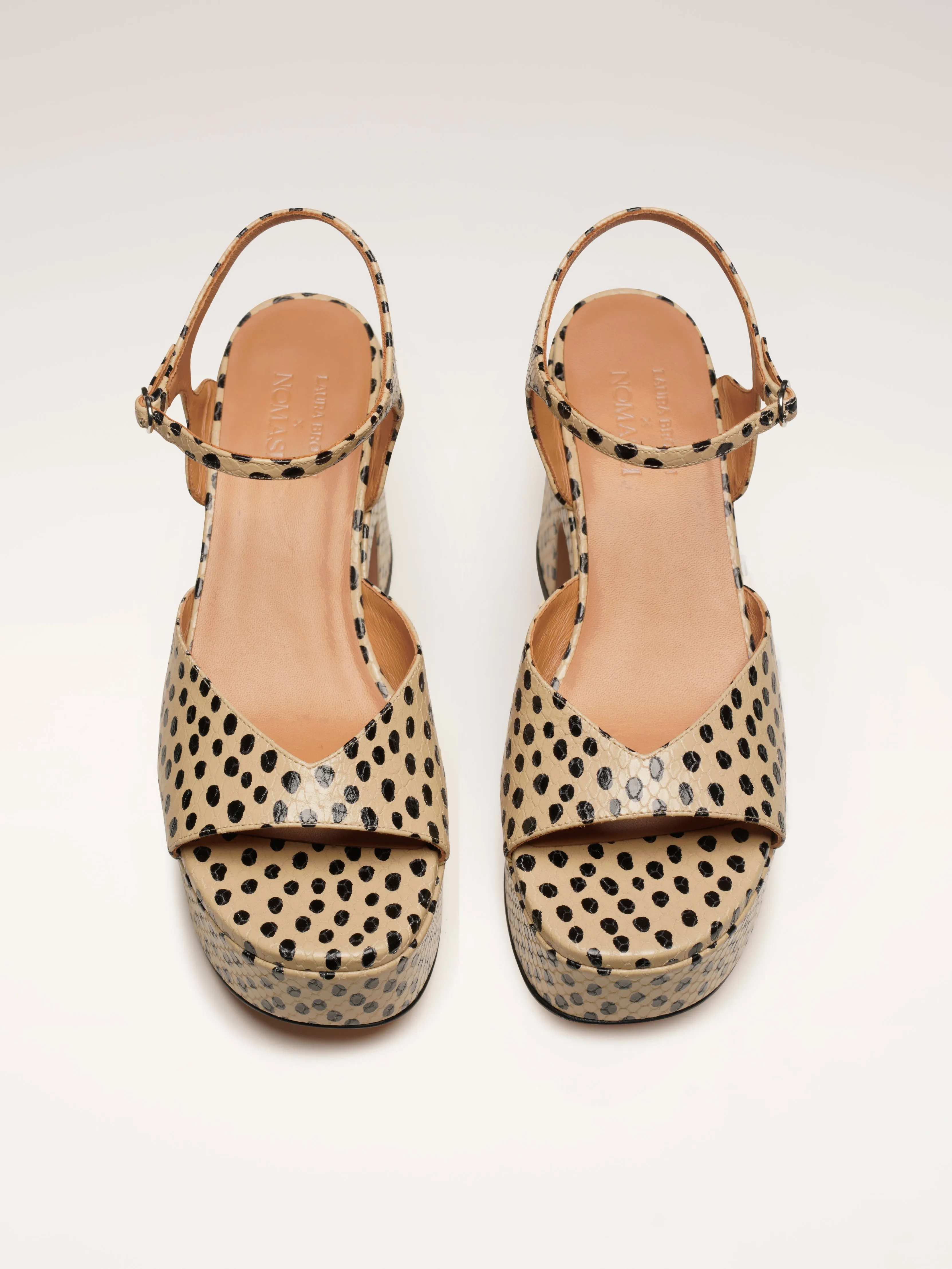 Laura Brown x Nomasei : DRIVER - Sandales - Pois Beige sold by Nomasei product image thumbnail 4