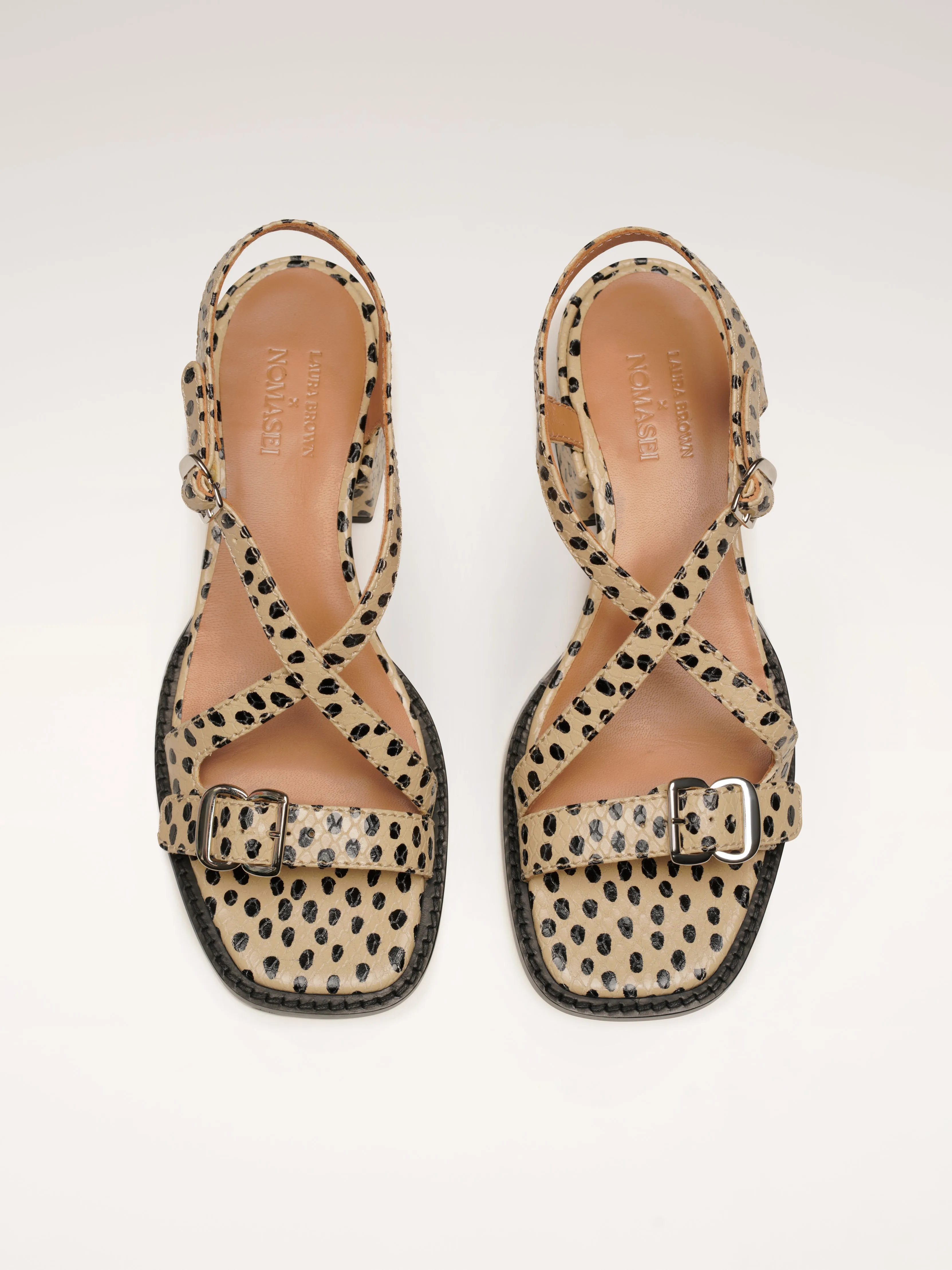 Laura Brown x Nomasei : ROMA - Sandales - Pois Beige sold by Nomasei product image thumbnail 4