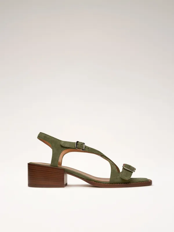 Laura Brown x Nomasei : ROMA - Sandales - Camoscio Kaki made by Nomasei