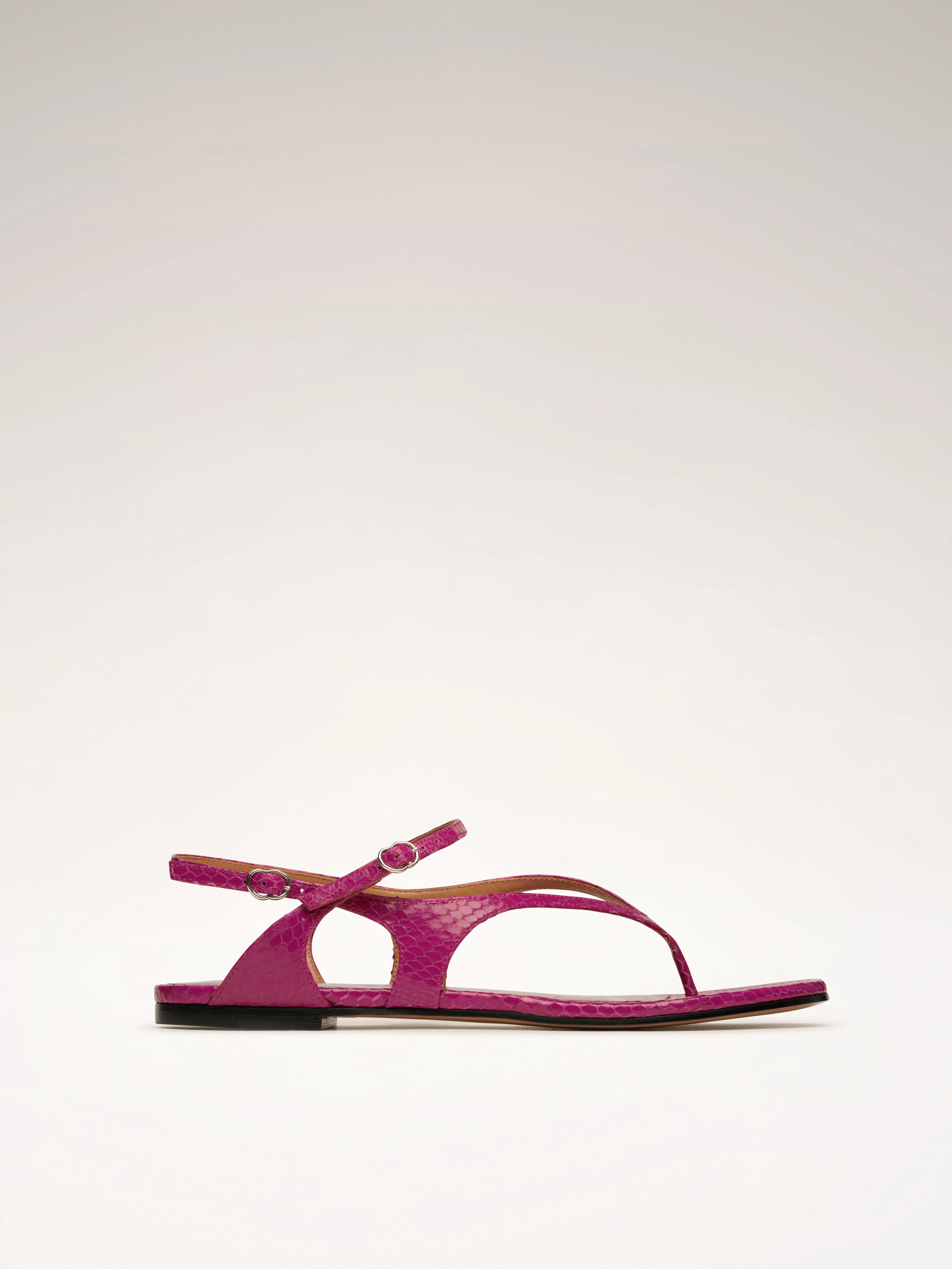 NOTTIBIANCHE - Sandales plates - Embossées Magenta sold by Nomasei