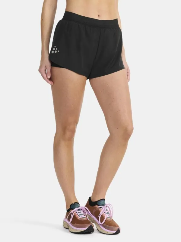 WOMEN'S PRO HYPERVENT RUNNING SPLIT SHORTS 2 - Black sold by Craft Sportswear
