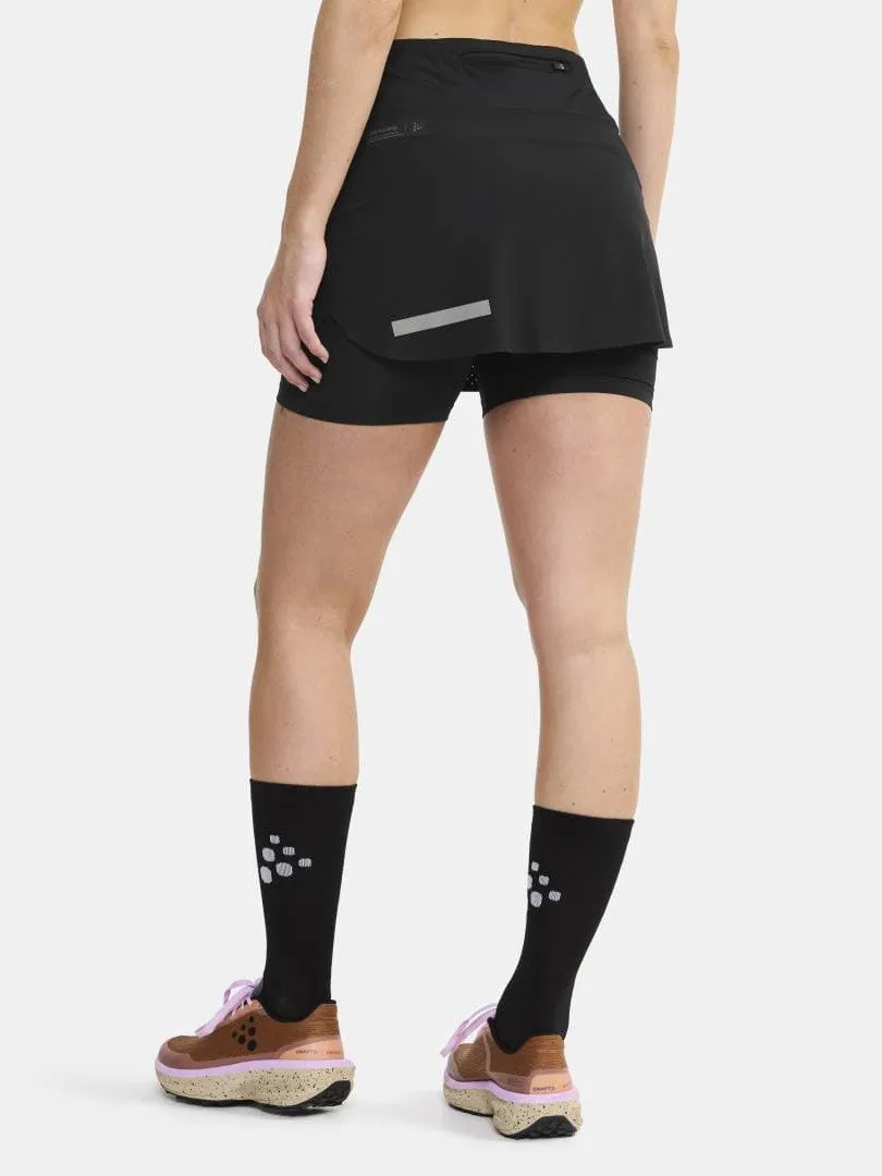 Women's PRO Hypervent Running Skirt 2 - Black sold by Craft Sportswear product image thumbnail 2