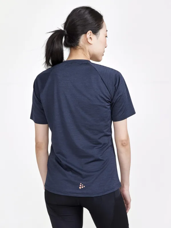 Women's ADV Gravel Bike Short Sleeve Tee - Black Melange sold by Craft Sportswear